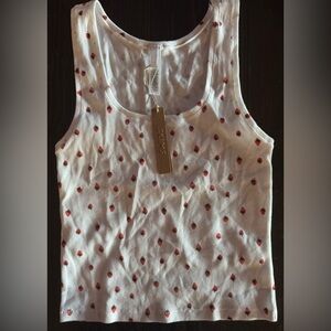SKIMS White and Red Patterned Tank Top SOLD OUT ITEM ON WEBSITE
